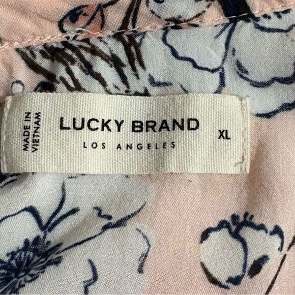 Lucky Brand Floral Blouse in Peach and Blue - Picture 6 of 7